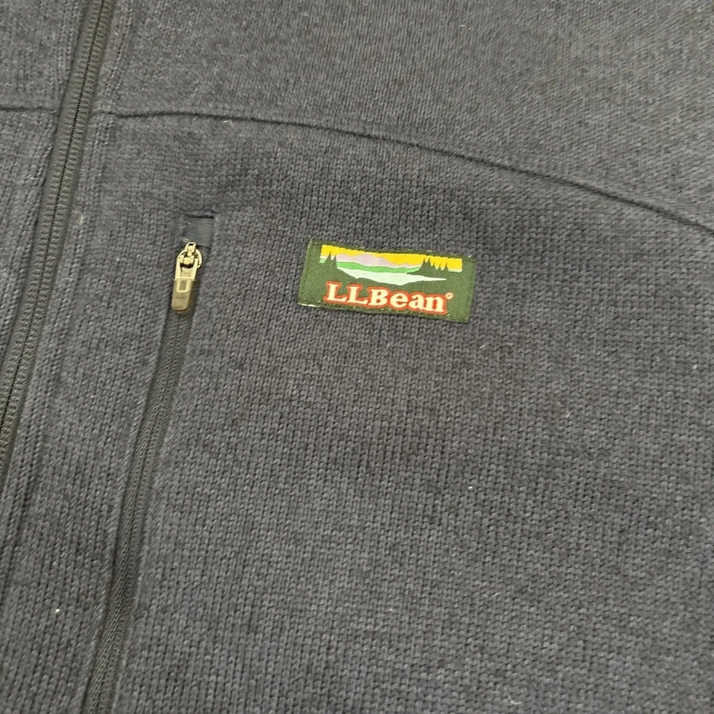 LL Bean Sweater Mens Medium Tall Teal Fleece Half Zip Pullover Slightly Fitted